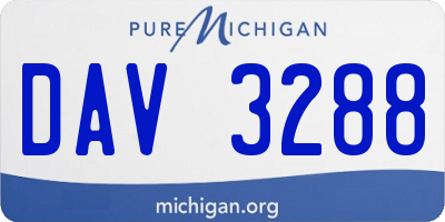MI license plate DAV3288