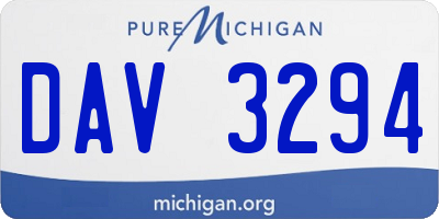 MI license plate DAV3294