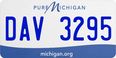 MI license plate DAV3295