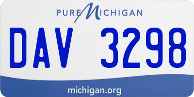 MI license plate DAV3298
