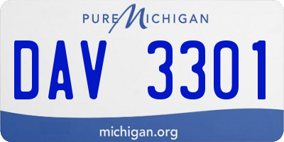MI license plate DAV3301