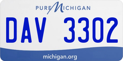 MI license plate DAV3302
