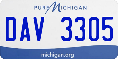 MI license plate DAV3305