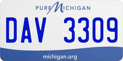 MI license plate DAV3309