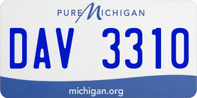 MI license plate DAV3310