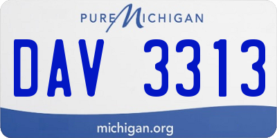 MI license plate DAV3313