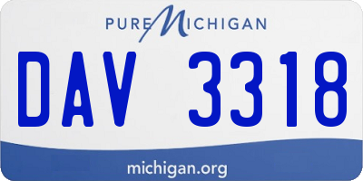 MI license plate DAV3318