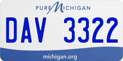 MI license plate DAV3322
