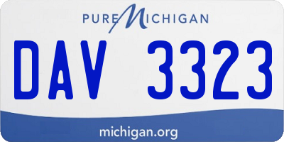 MI license plate DAV3323