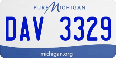 MI license plate DAV3329