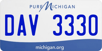 MI license plate DAV3330