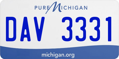 MI license plate DAV3331