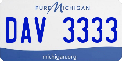 MI license plate DAV3333