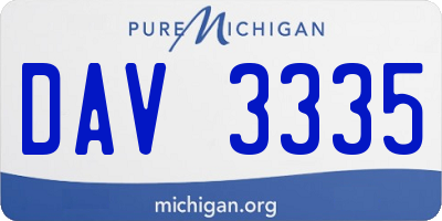 MI license plate DAV3335