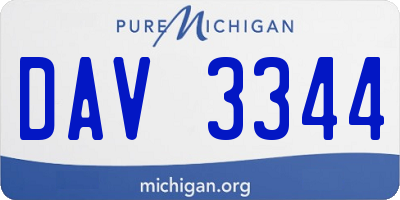 MI license plate DAV3344