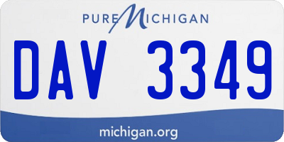 MI license plate DAV3349