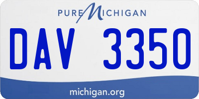 MI license plate DAV3350