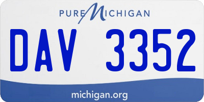 MI license plate DAV3352