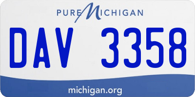 MI license plate DAV3358