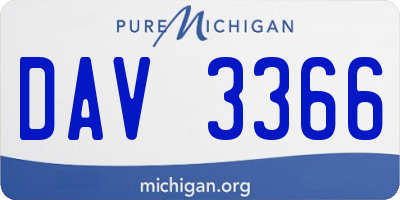 MI license plate DAV3366