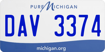 MI license plate DAV3374