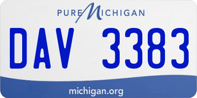 MI license plate DAV3383
