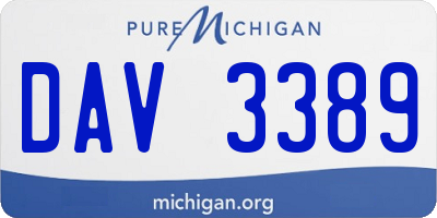 MI license plate DAV3389