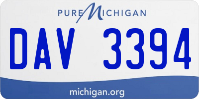 MI license plate DAV3394