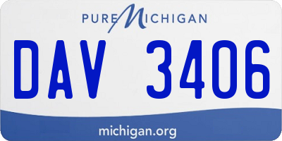 MI license plate DAV3406