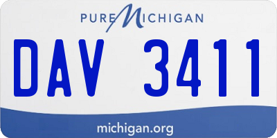 MI license plate DAV3411