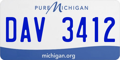 MI license plate DAV3412