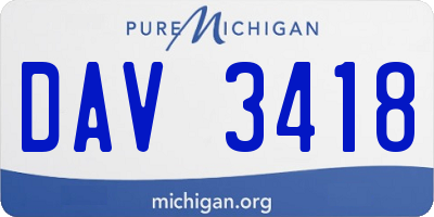 MI license plate DAV3418