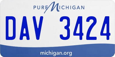 MI license plate DAV3424