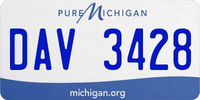 MI license plate DAV3428