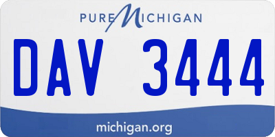 MI license plate DAV3444