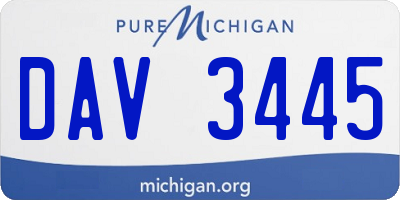 MI license plate DAV3445
