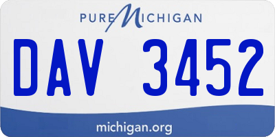 MI license plate DAV3452