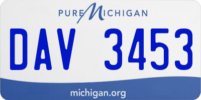 MI license plate DAV3453