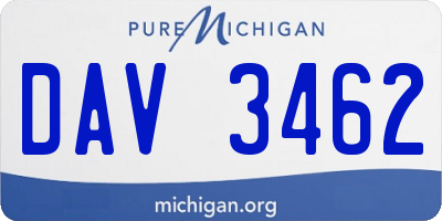 MI license plate DAV3462