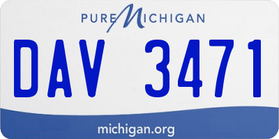 MI license plate DAV3471
