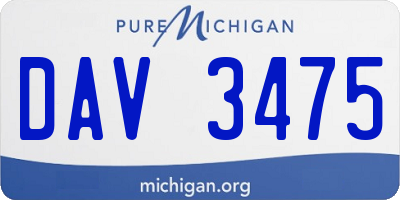MI license plate DAV3475