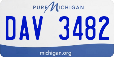 MI license plate DAV3482