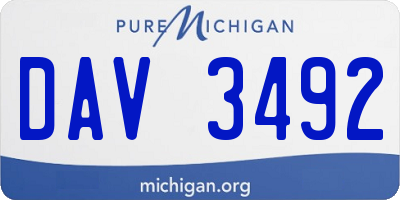 MI license plate DAV3492