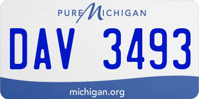 MI license plate DAV3493