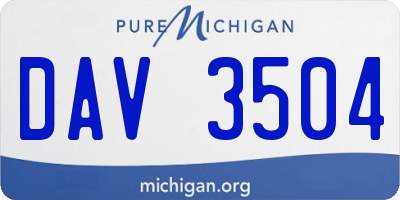 MI license plate DAV3504