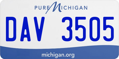 MI license plate DAV3505