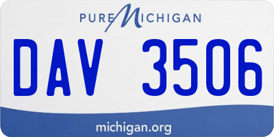 MI license plate DAV3506