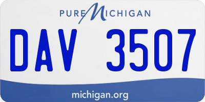 MI license plate DAV3507