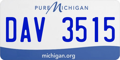 MI license plate DAV3515