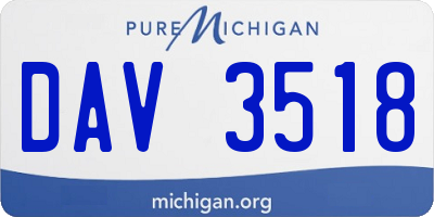 MI license plate DAV3518